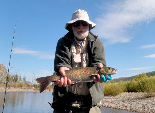 Ed Moses with Lenok trout from Mongolia River